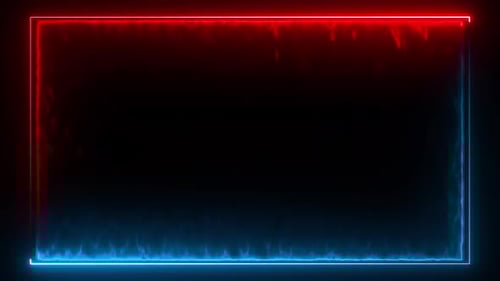 Red & Blue Neon Rectangle Border Loop V3