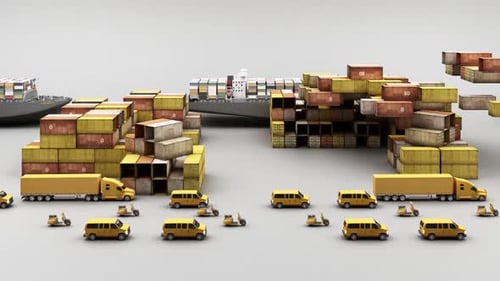 3D Animated Shipping Logistics and Global Transportation