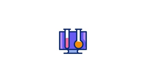Animated Science Lab Computer Monitor Icon