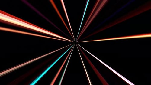 Abstract Light Streaks Warp Speed Tunnel Animation