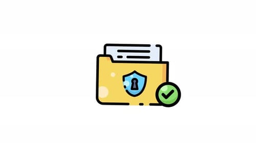 Animated Secure File Folder Icon for Data Protection