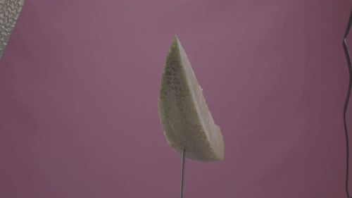 Melon rotatif avec boucle sur écran fuchsia pour Chroma Key