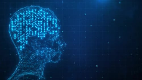 Digital AI Brain Circuitry Technology Network Animation