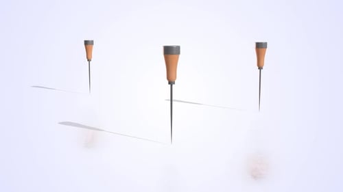 Modern Minimalist Stakes with Wooden Handles