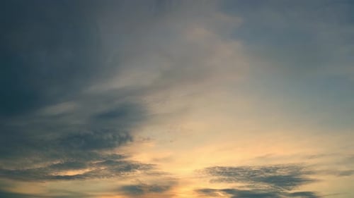 4K Time lapse of colorful sky during beautiful clouds. Romantic clouds.