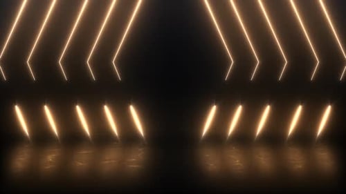 Animated Neon Yellow Chevron Lines Motion Background