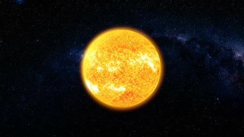 Blick aus dem Weltraum auf die Sonnenoberfläche mit Sonneneruptionen