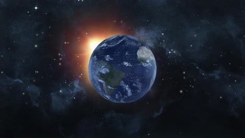 Earth Globe In Space Background 4k Loop