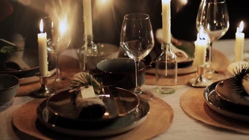 Scandinavian Christmas Dinner Party Atmosphere