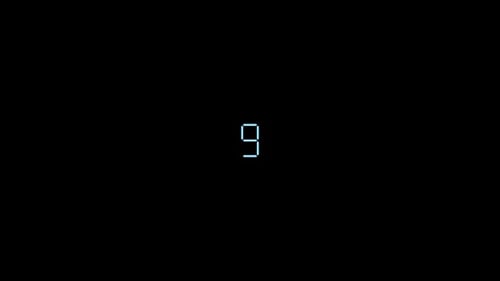 Interface Collection: Animation of digit nine in center on a dark background