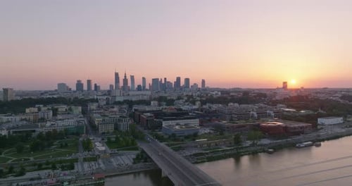 a bridge over a city