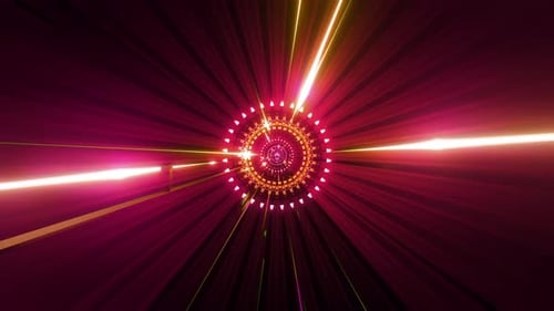 Futuristic Abstract Light Tunnel Travel Loop Background