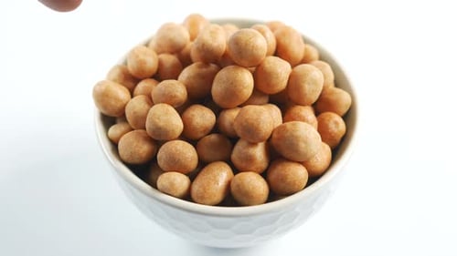Indonesia Peanuts in a Bowl on Table Top Down
