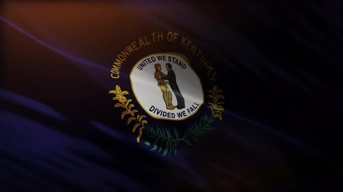 Animated Waving Kentucky State Flag Background