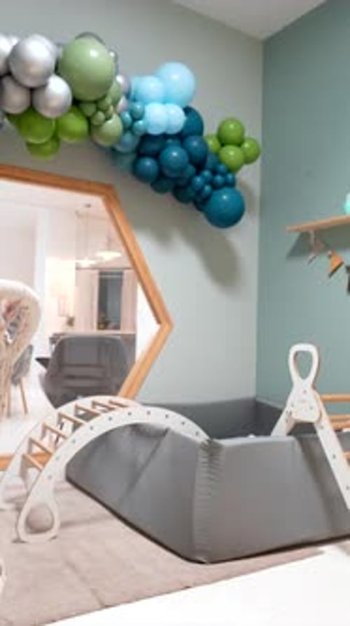 Children's Playroom with Montessori Toys and Decorations