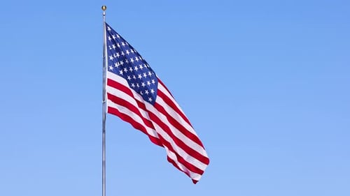 American Flag Waving in the Daylight