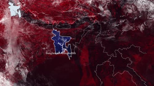 Bangladesh Map Red Color
