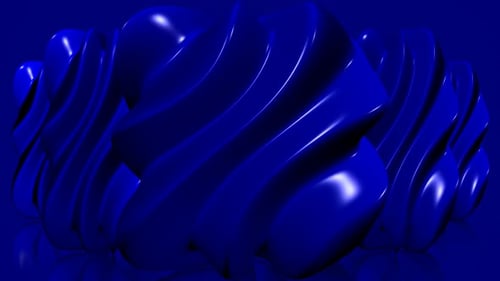 Blauer Hintergrund mit Plasmawürfeln, einzigartiges Design, Reflexion, 3D-Render, exklusiv