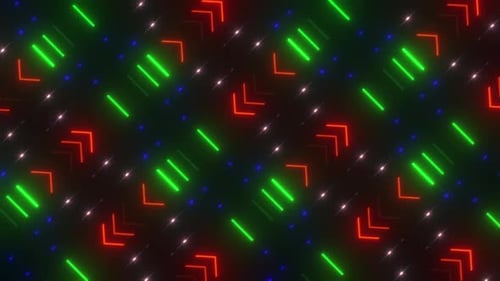 Glowing Neon Abstract Geometric Pattern Loop Background
