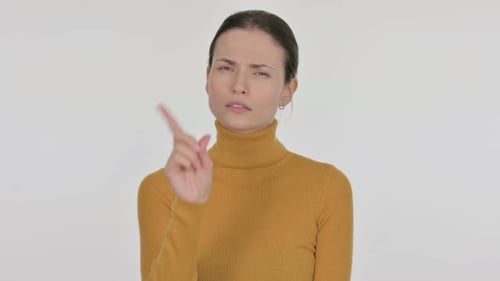 Woman Saying No and Shaking Finger