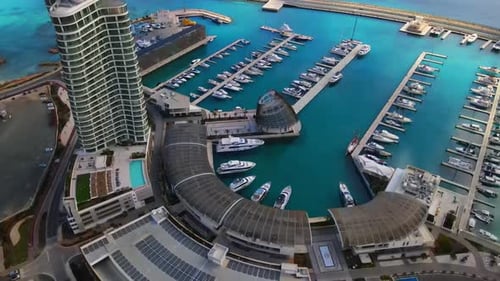 Ayia Napa Cyprus. Bird's eye view of Ayia Napa Marina.