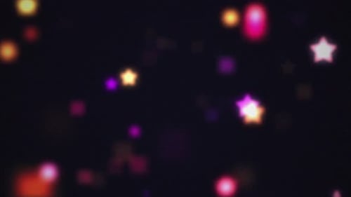 Colorful Glowing Star Particle Bokeh Background