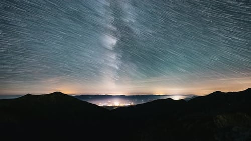 Startrails of Milky Way Galaxy Astronomy Time lapse