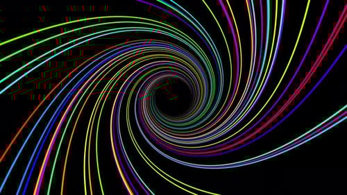 Des cercles pulsés aux couleurs vives créent un arrière-plan d'animation graphique dynamique