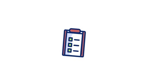 Animated Clipboard Checklist Icon in Flat Design