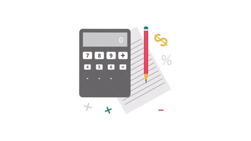 Flat Design Calculator Finance Animation With Symbols