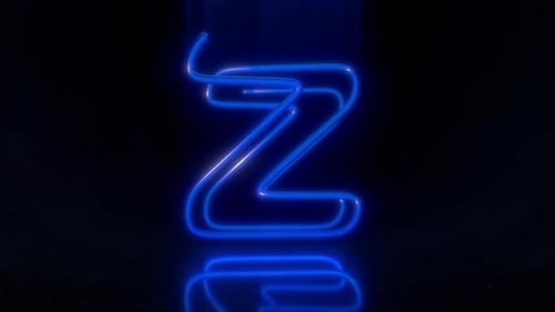 Animation colorée en forme de boucle Z avec lettre en néon.