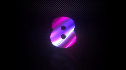 Vibrant Neon Digital Countdown with Glowing Fluid Patterns