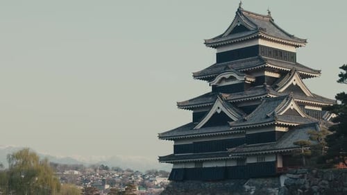 Matsumoto Castle - Premier Historic Castle In Nagano, Japan. static shot