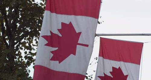 The Canadian Flag aka Maple Leaf mounted at the High Commission London