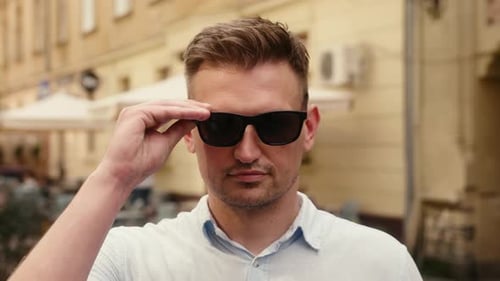 Close Up Portrait Successful Businessman Caucasian European Guy Stylish Man Confident Wearing