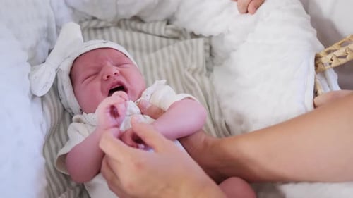 Infant Cared for Gently in Cozy Bassinet