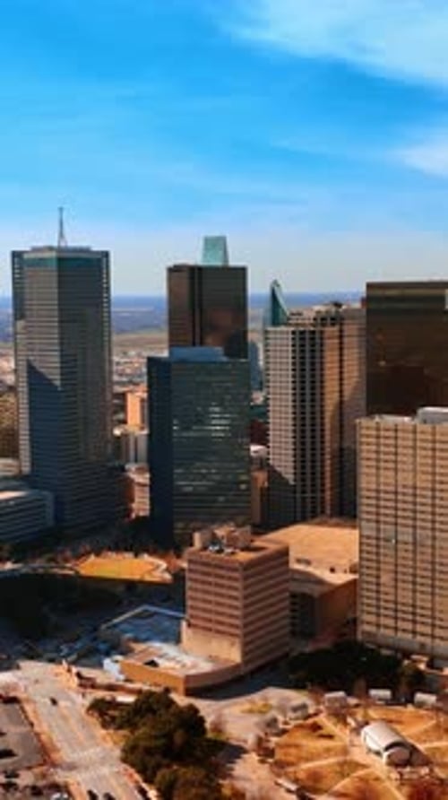 Distancing from the skyscrapers in the downtown of Dallas, Texas, USA.