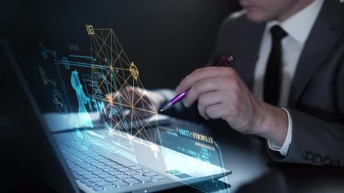 Futuristic Data Network HUD Interface Animation