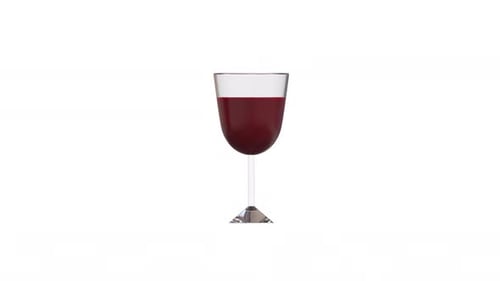 Modern Wine Glass with Red Liquid