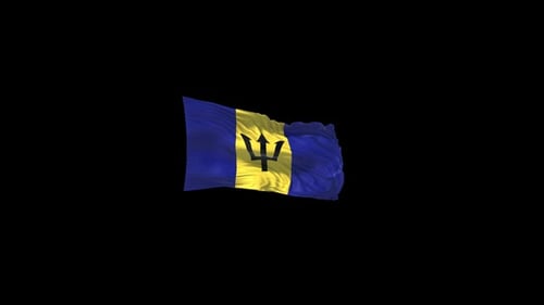 Barbados Flag Waving Seamless Loop Animation
