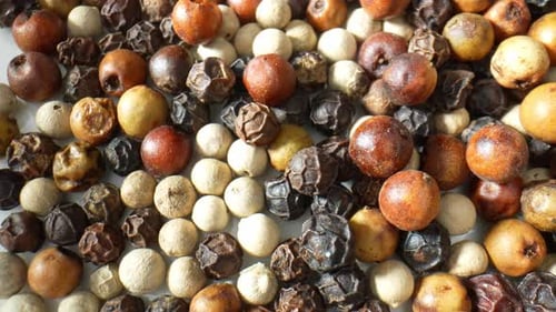 Colorful Peppercorns Overhead Shot