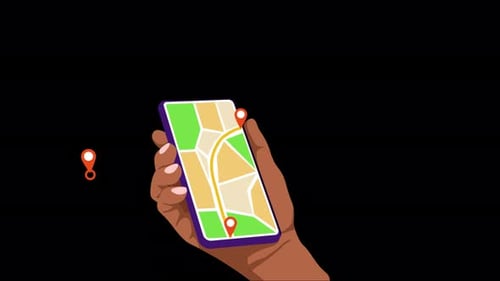 View the Map and Location on Mobile Alpha Channel 4K