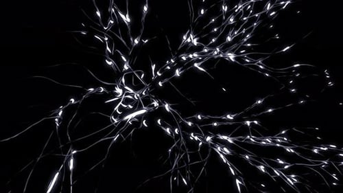 Linien neuronaler Verbindungen mit hellen Impulsen