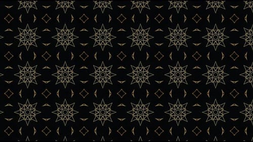Elegant Golden Geometric Pattern Morphing Animation Loop