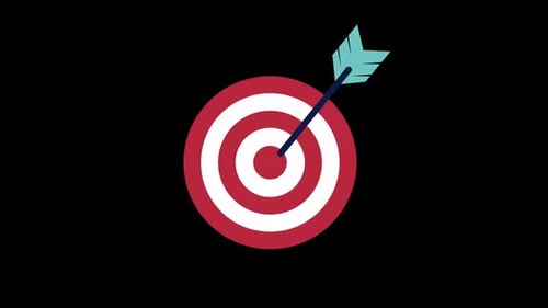 Flat Design Target and Arrow Hit Animation