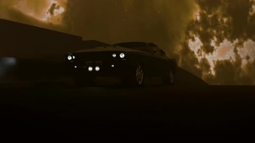 3D car driving on highway