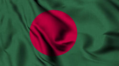 Bangladesh National Flag Waving Animation Loop