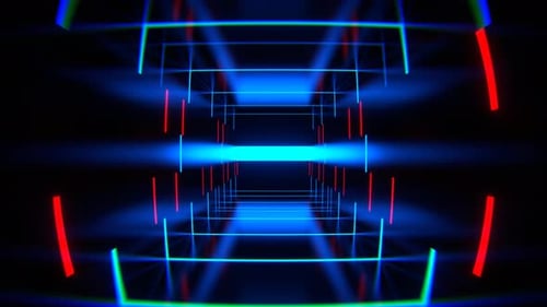 Red And Blue Abstract Strobe Machine Background Vj Loop In 4K
