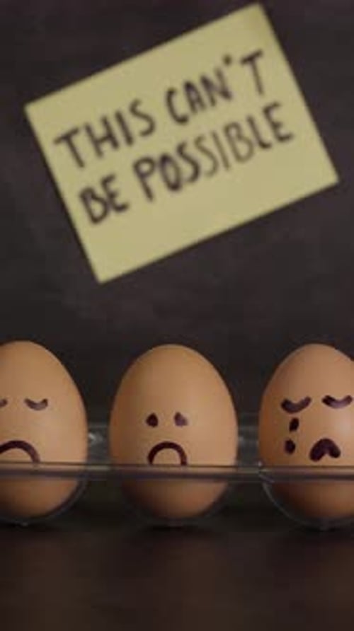 Sad Eggs, Handwritten Note, 'This Can't Be Possible'