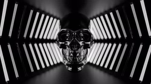 Dark Futuristic Skull Horror Background 4K